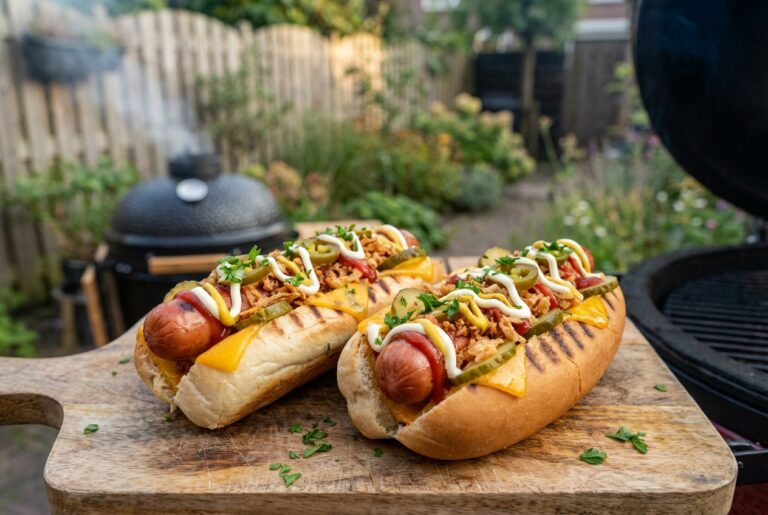 Hotdogs van de BBQ