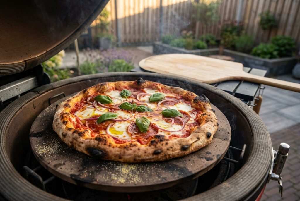 Pizza van de Kamado
