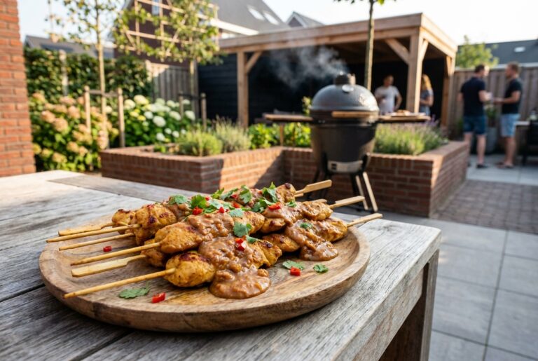 Kipsaté van de BBQ zonder droge spiesjes