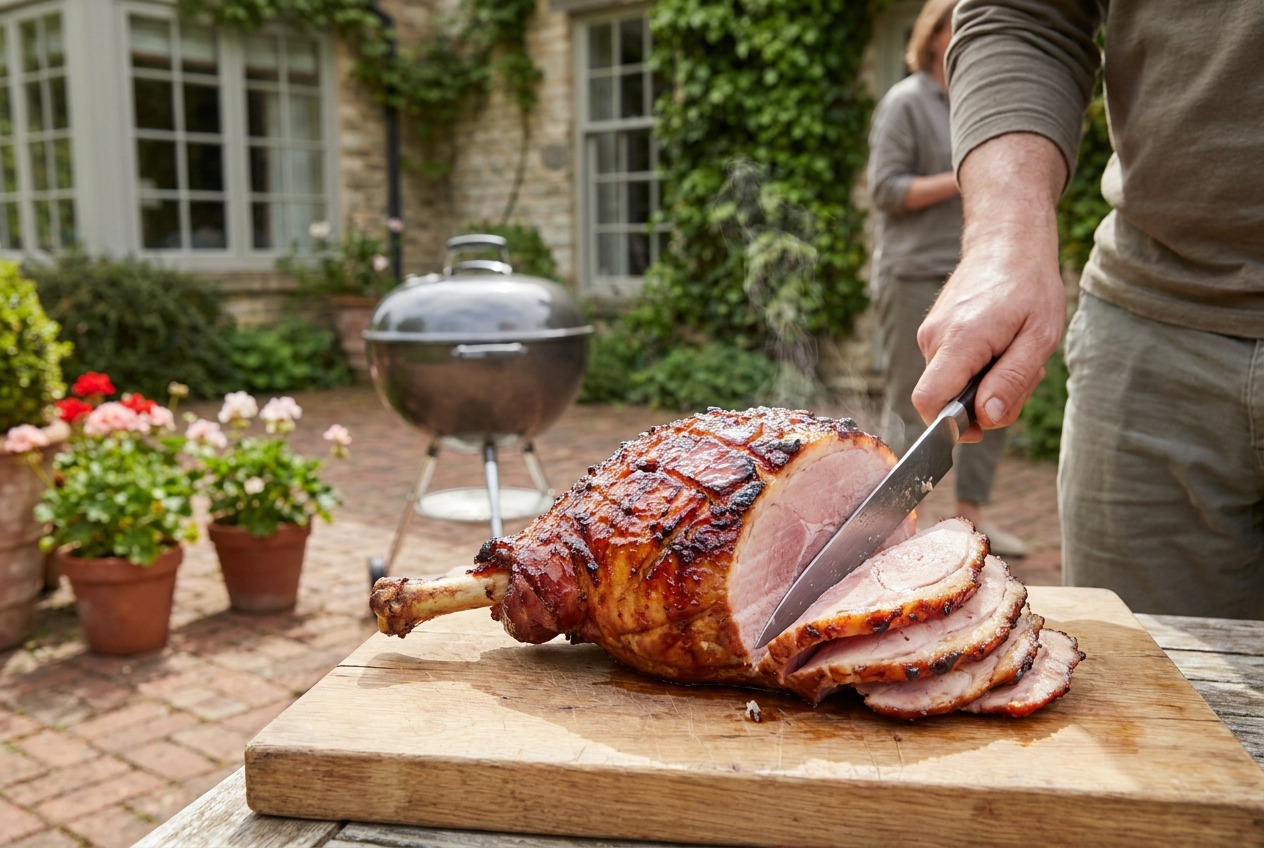 De perfecte gaartijd voor beenham op de BBQ