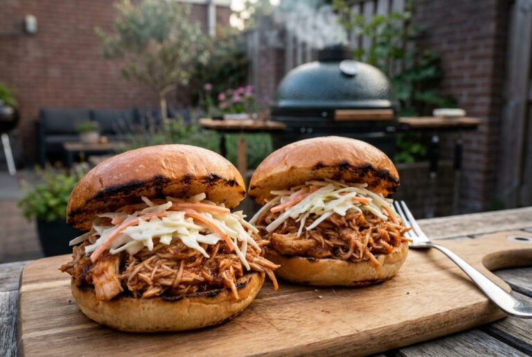 Pulled chicken burger