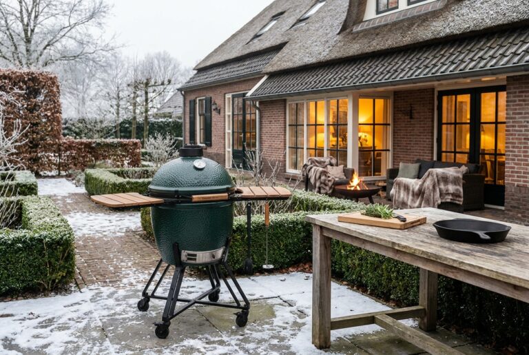 Kan een kamado buiten blijven staan in de winter?