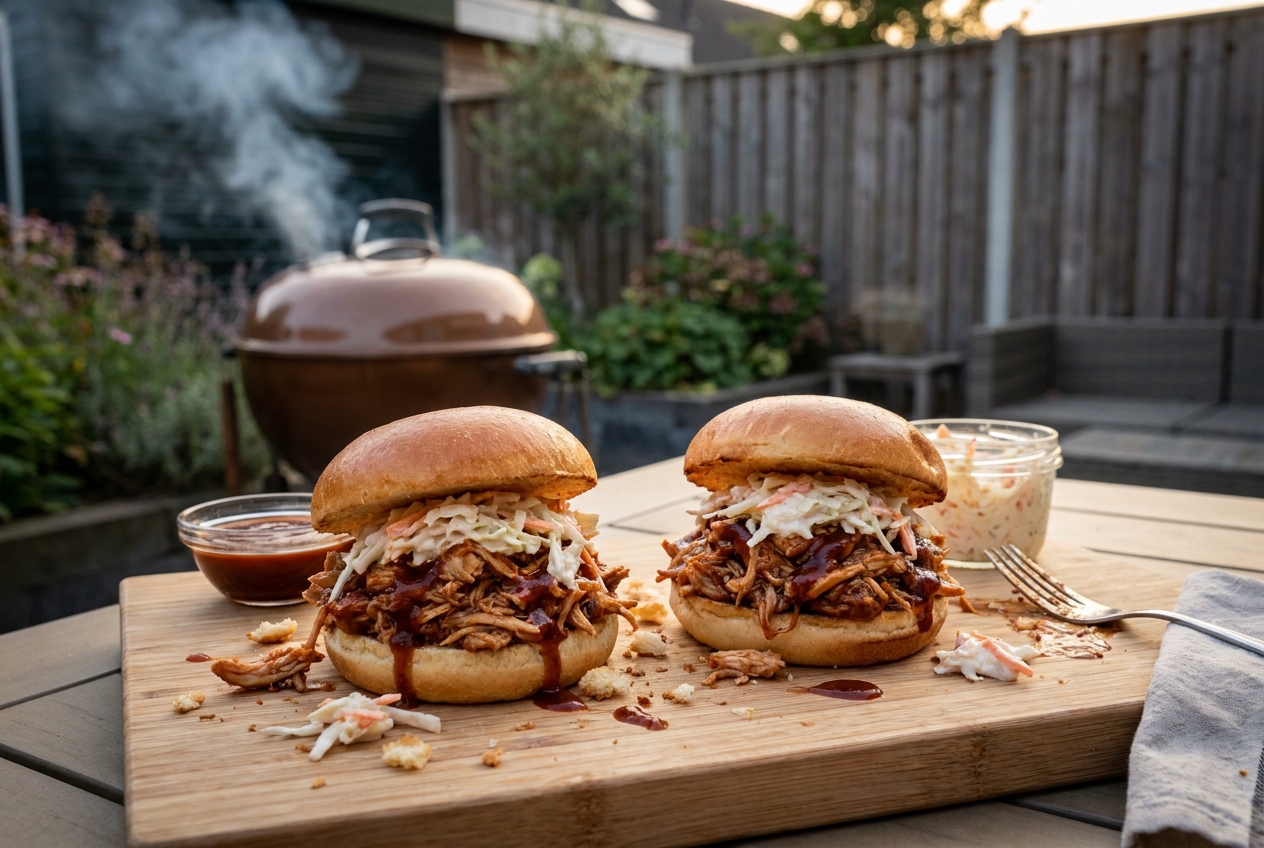 Pulled chicken burger