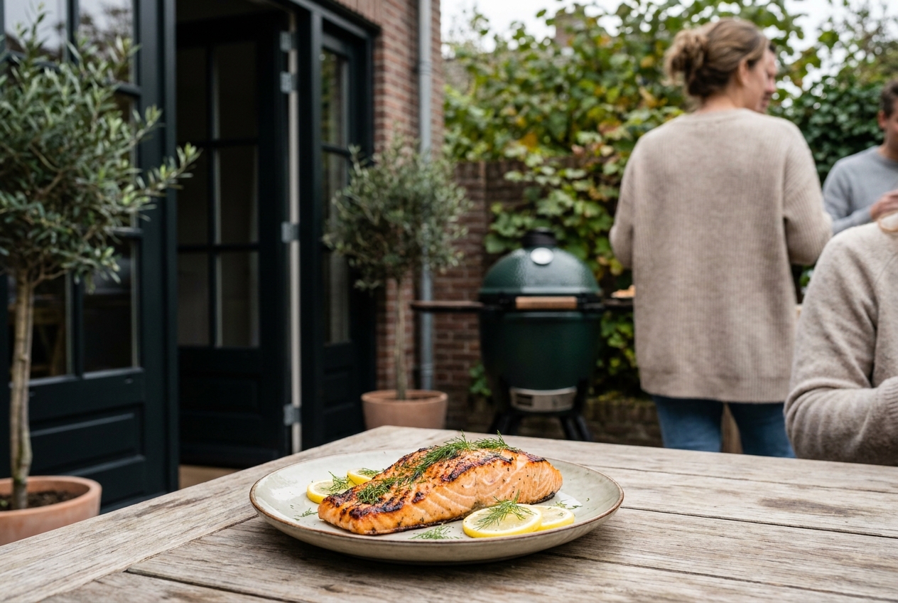 Zo lang doe je zalm op BBQ