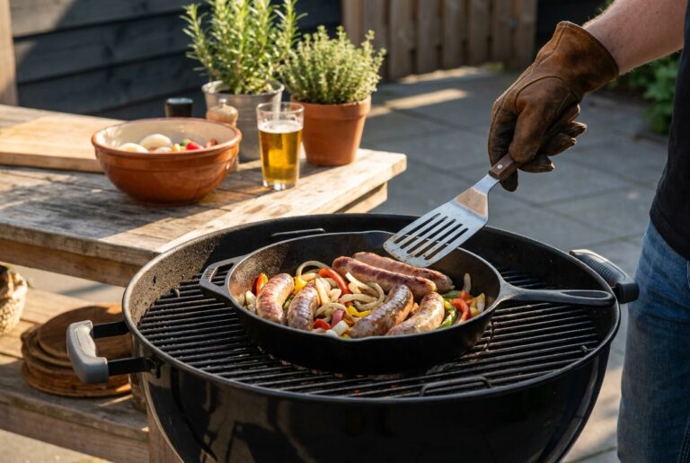 gietijzeren pan voor BBQ