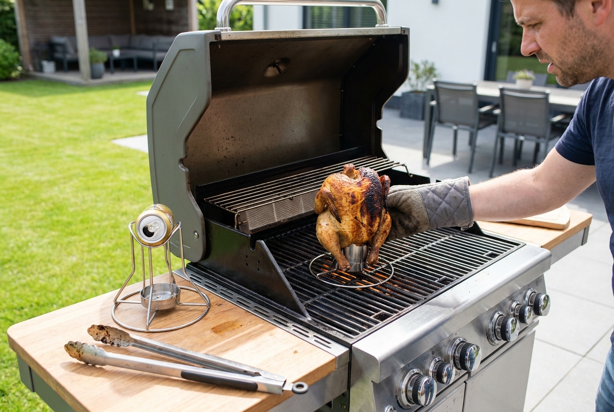 kiphouder voor de BBQ
